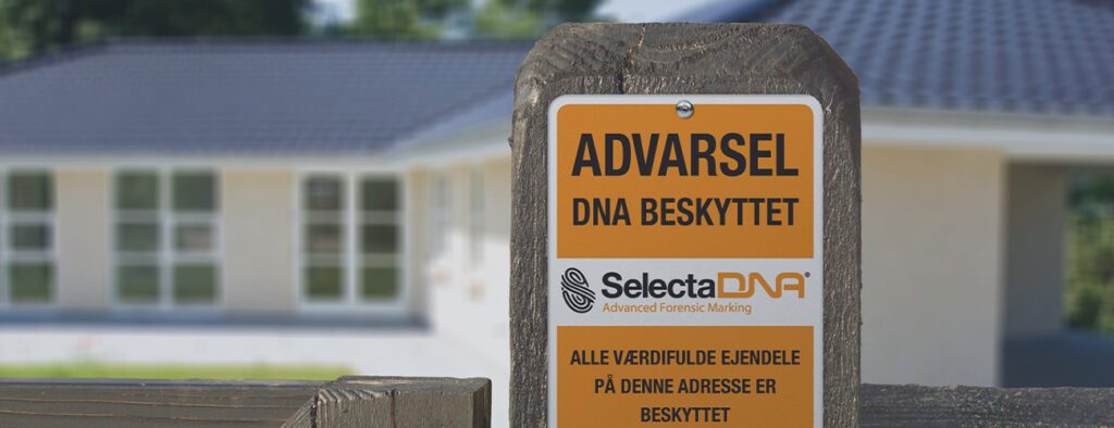 Skilt med DNA-mærkning